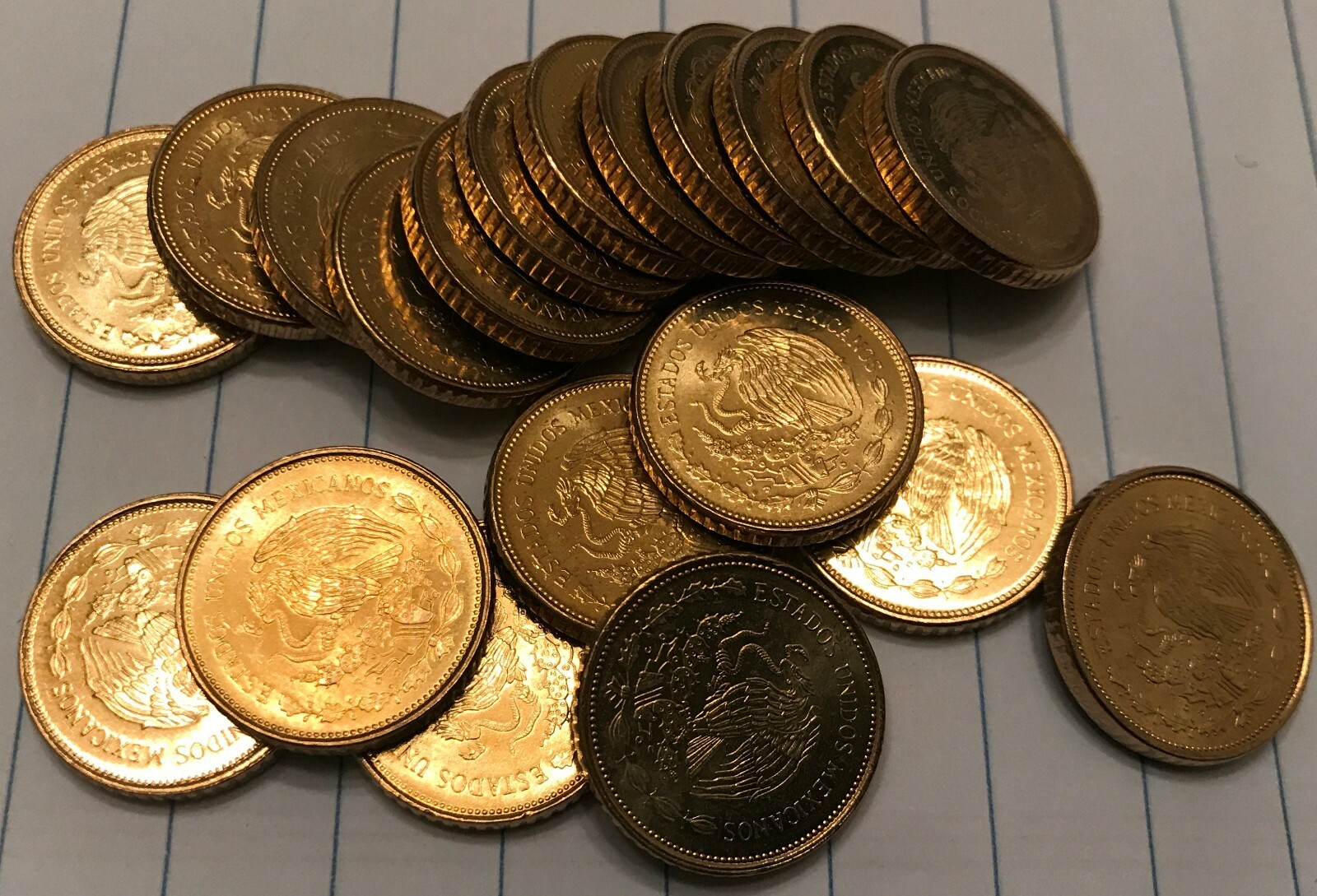 1985 Mexico 5 Pesos Uncirculated Roll of 20 coins BU Very