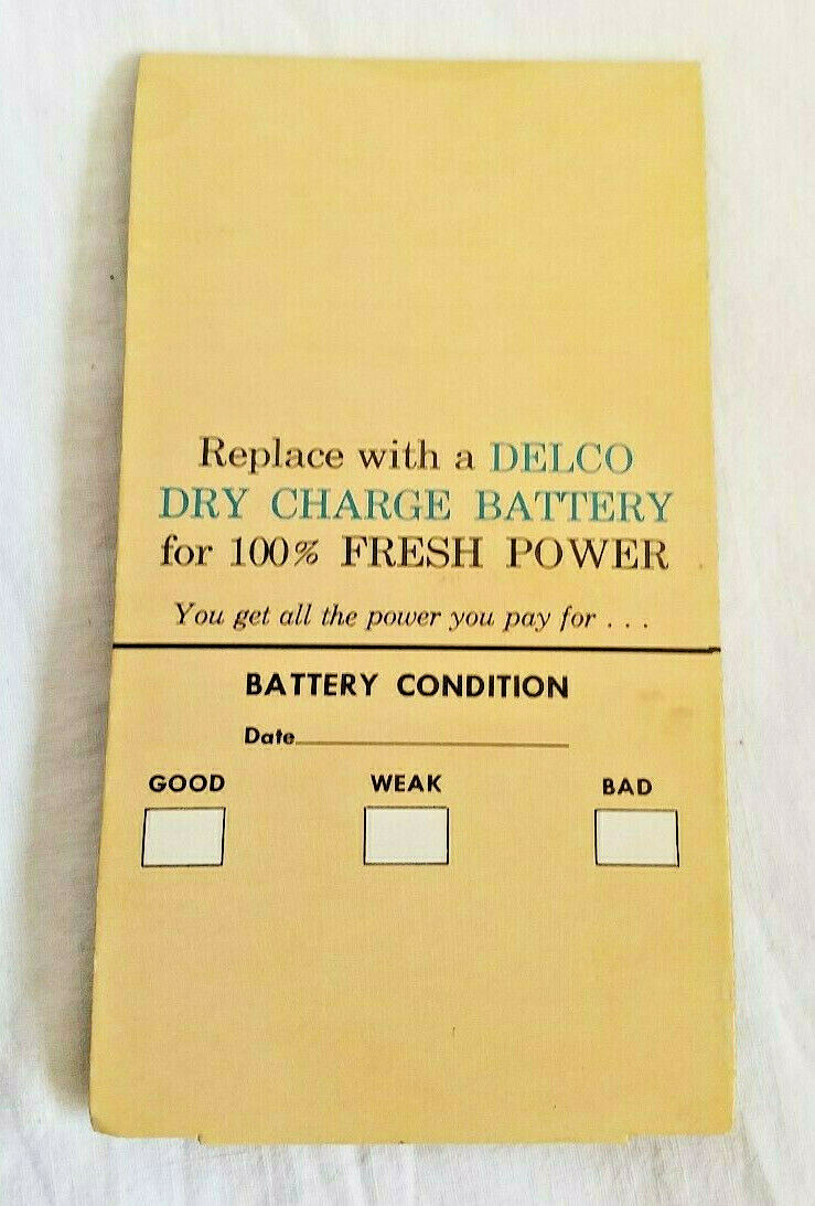 1950's 100% Fresh Delco Dry Charge DC-12 Batteries - Service Station Thermometer