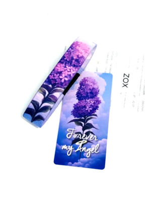 ZOX **FOREVER MY ANGEL* Silver Single Medium NIP Wristband w/Card LILACS