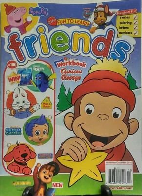 Fun To Learn Friends #100 Nov Dec 2016 Wrkbk Curious George Color FREE SHIPPING