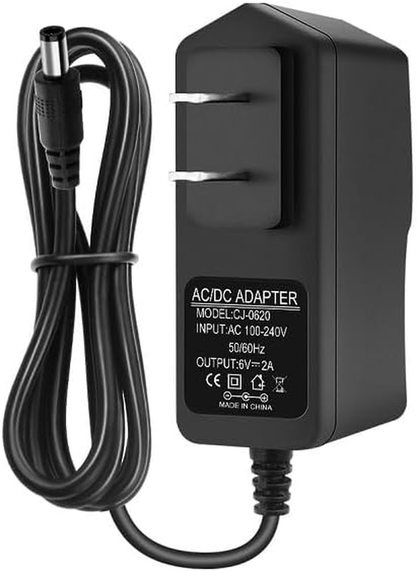 6V 2A Power Supply, 100-240 50/60Hz AC to DC 6 Volt 2 Amp Po