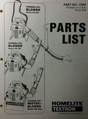 Hb-280 Hb-480 & 680 Part (2 Manual S)