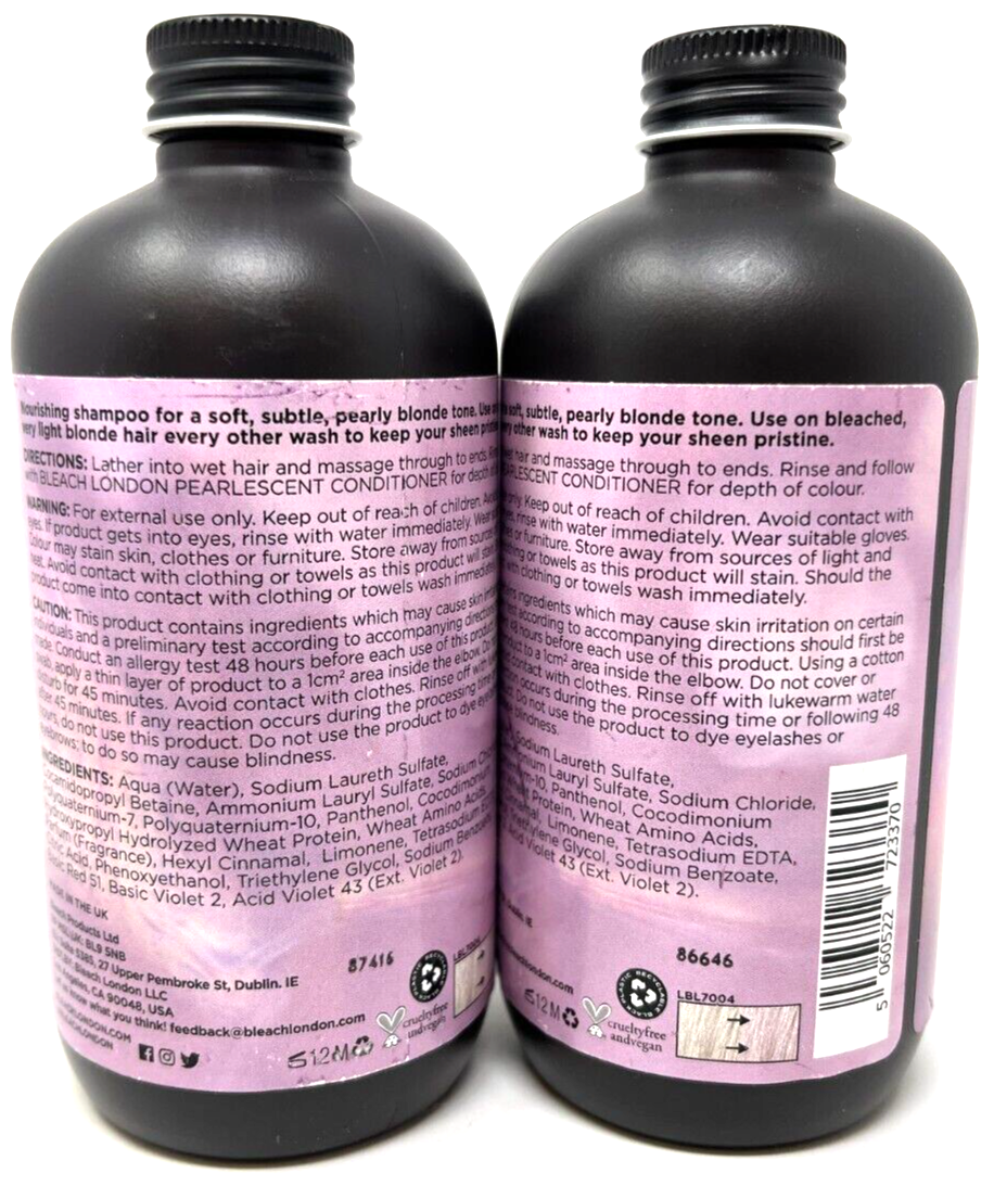 (2) Bleach London Pearlescent Shampoo 8.45 fl oz Each Iridescent Hue