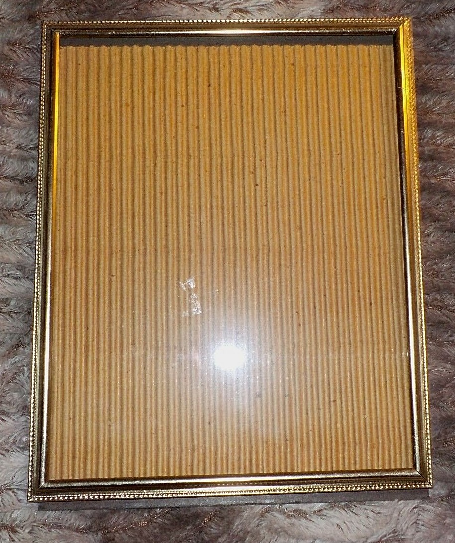 Pair of vintage brass photo frames, 8x10, regular clear glass, easel backs