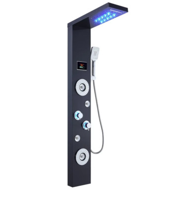 ELLO&ALLO LED Rainfall Waterfall Shower Head Rain Massage System with Body Jets