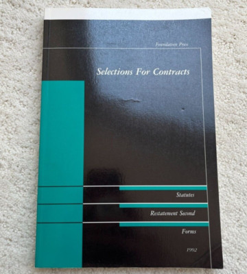Selections For Contracts 1992 - Books - Law