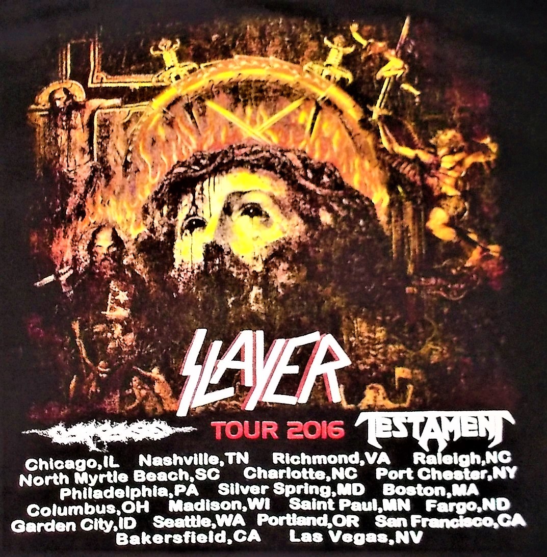 2016 SLAYER CONCERT TEE SHIRT (HANES 2XL BEEFY T)