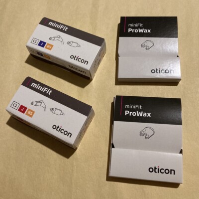 Oticon miniFit #2 Length 85 dB Hearing Aid Speakers R & L Plus 2 ProWax miniFit