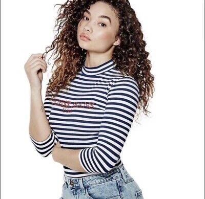 guess striped tee womens
