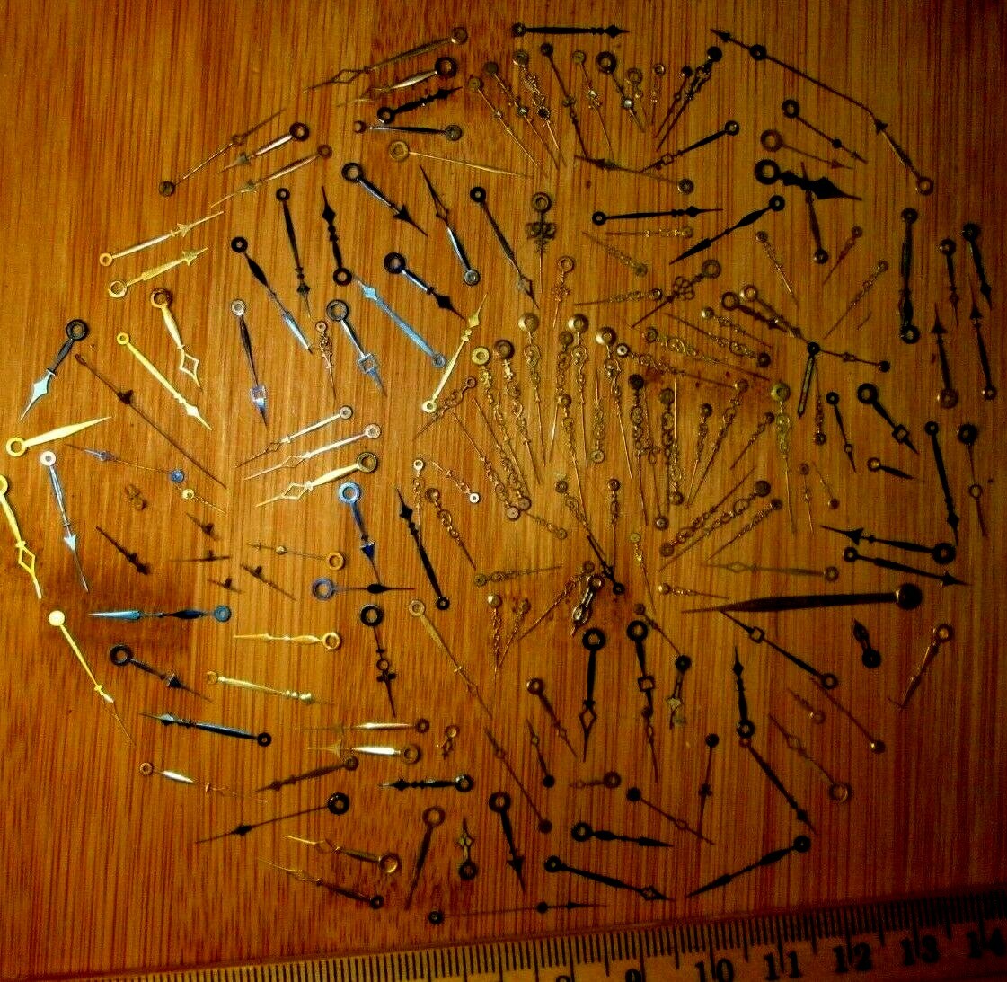 HUGE RARE POCKET WATCH PARTS LOT FANCY HANDS GOLD GILT & BLUED STEAMPUNK #16