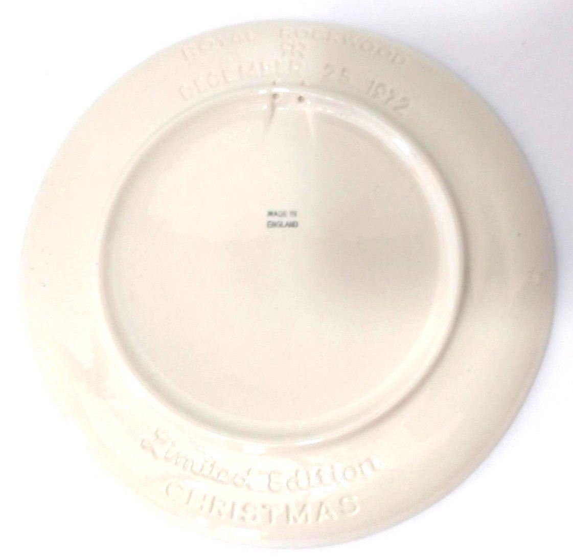 Royal Rockwood Christmas Plate Limited Edition 1972 England Cobalt Blue & White