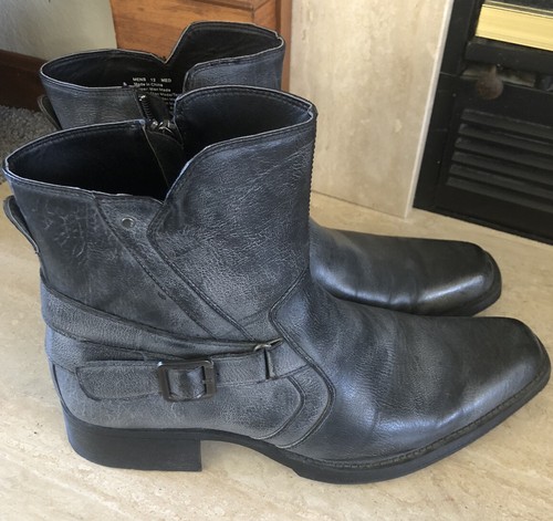 12m Square Toe Distressed Biker Office Euc