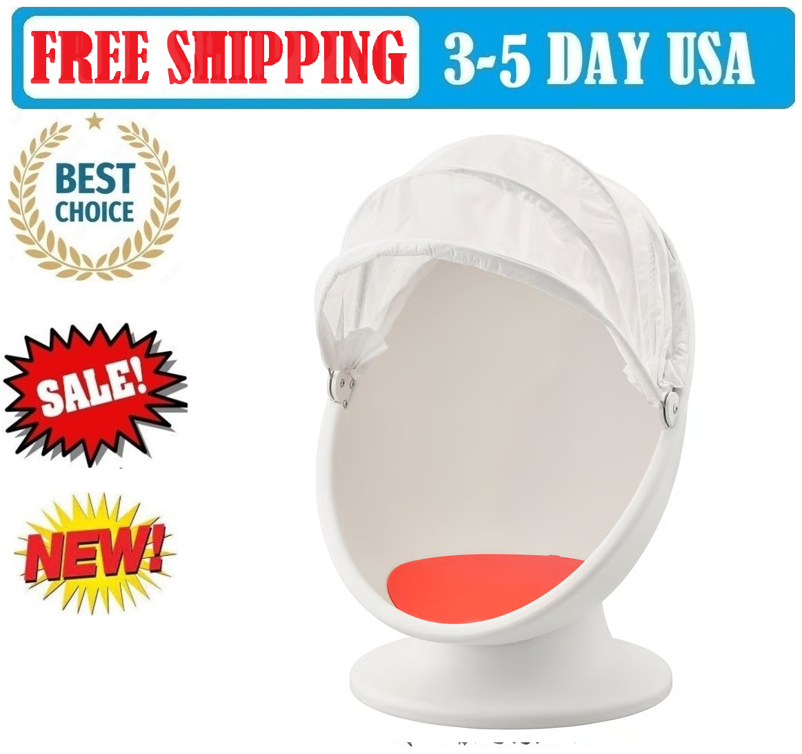 IKEA Ps Lömsk Swivel Chair Childs Pod Egg Chair Rare White