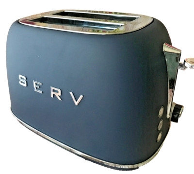 Servappetit SERV Retro Navy Blue Two Slice Bread Toaster  - BRAND NEW!