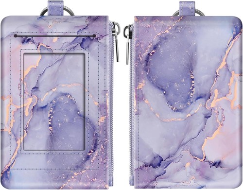 Zip ID Case Card Holder, Slim Coin Purse Wallet RFID Blocking Change Pouch 