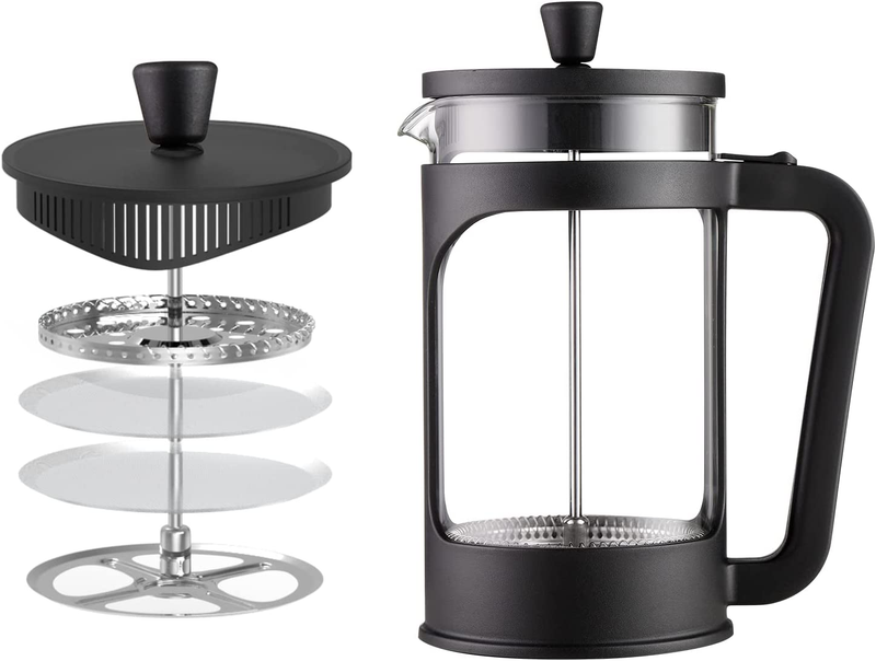 French Press Coffee Maker Heat Resistant Durable Borosilicate Glass