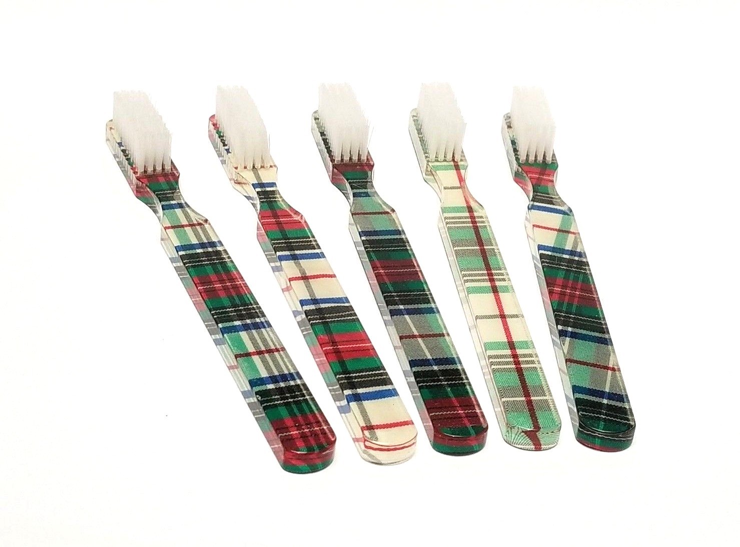 5-PACK Green Red Designer Toothbrush FUN NEW By Alan Stuart New York