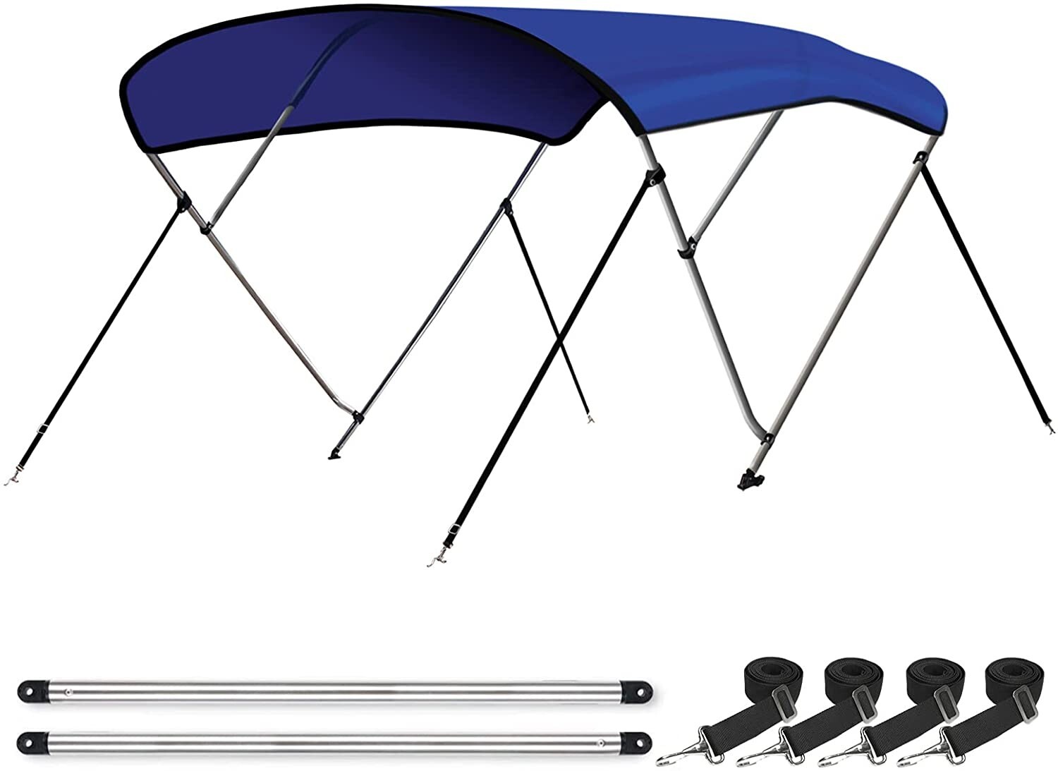 New 600D Pacific Blue 3 Bow Bimini Top Boat Covers 6'L x 46