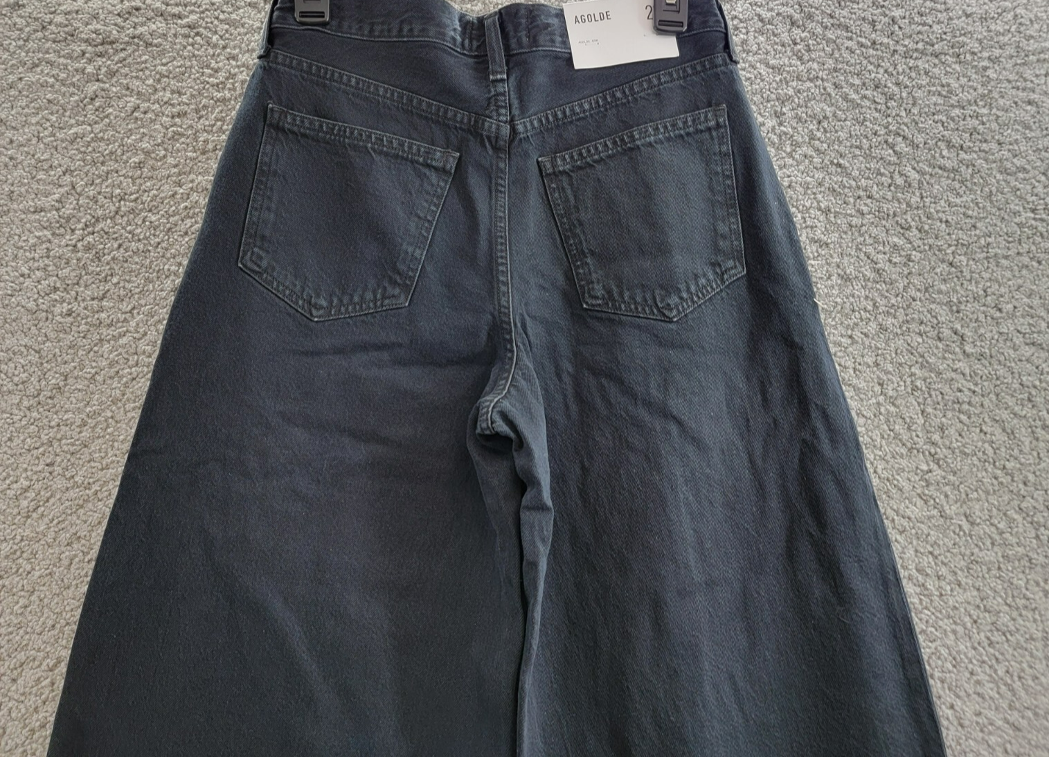 AGOLDE Ellis High Rise Wide Leg Jeans Women's 24 Crushed Button Zip Closure - Picture 13 of 18