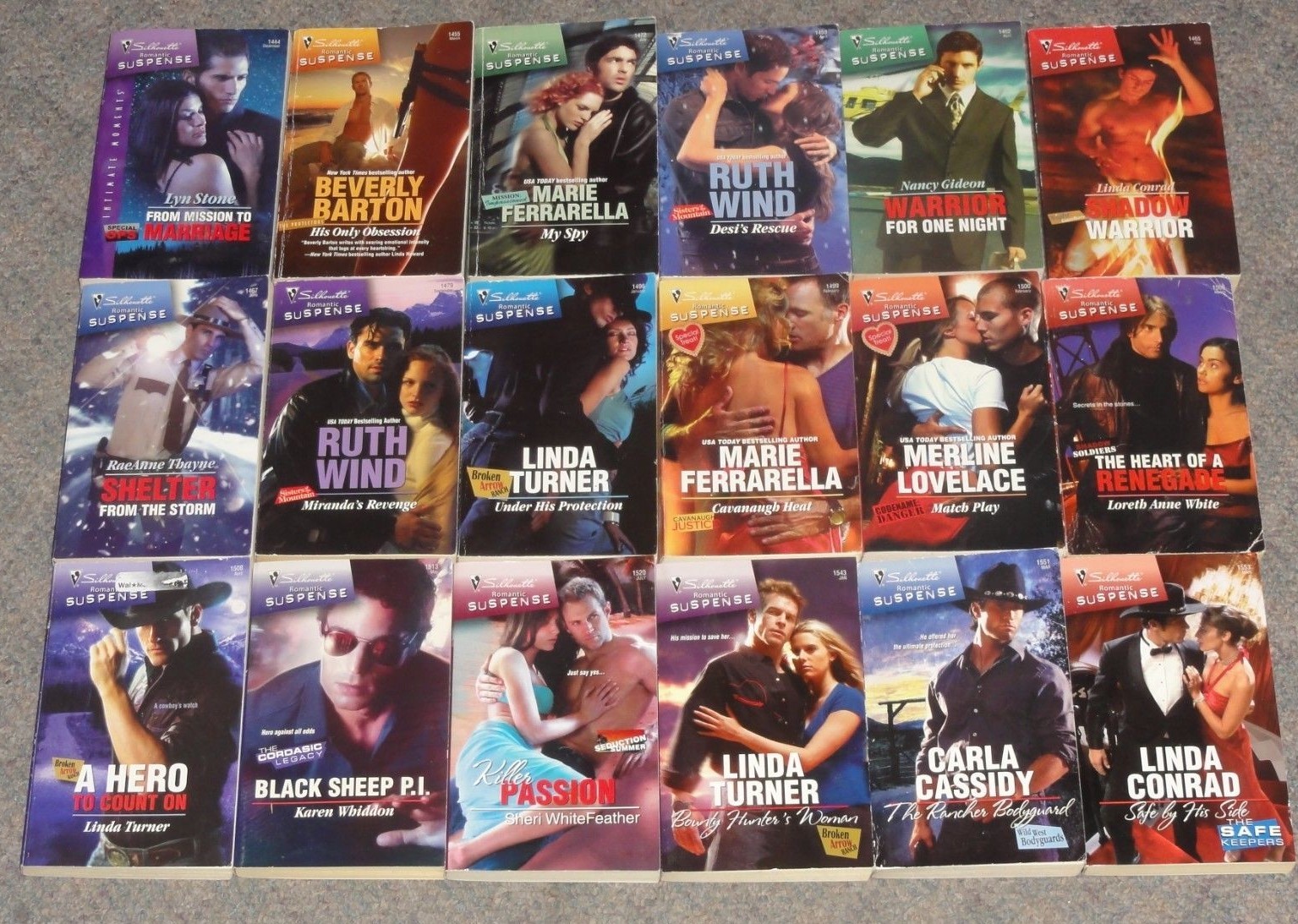 Lot of 57 HARLEQUIN Romantic Suspense Romance Paperbacks Intrigue Silhouette