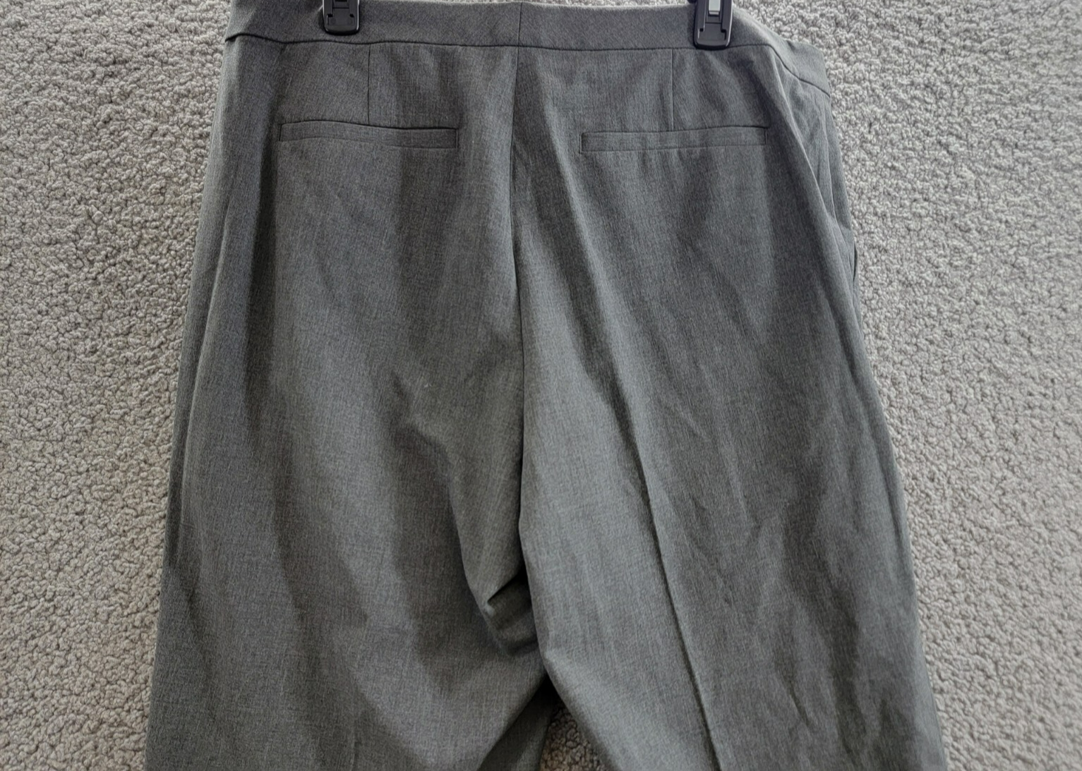 Lauren Ralph Lauren Plus Size Straight Leg Pants Women's 14W Gray Heather Zip - Picture 13 of 18