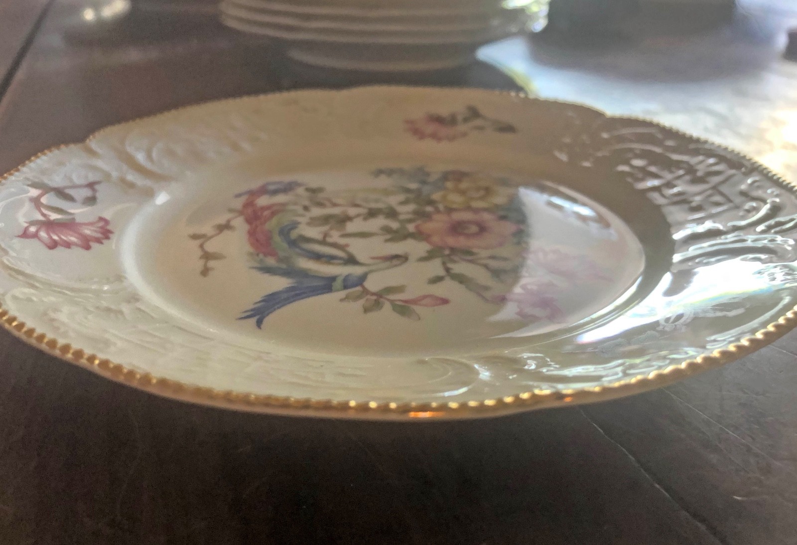 Antique Rosenthal: Small plate, Phoenix Sanssouci (6 1/4 inches, gold band)