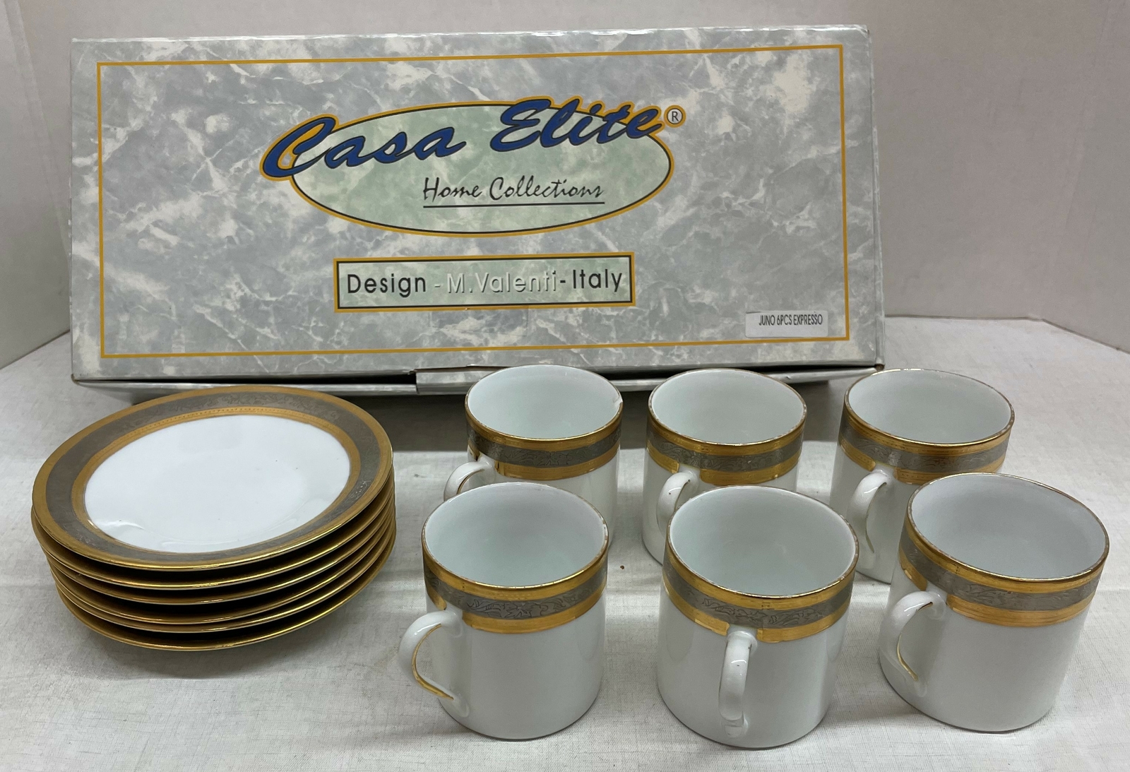 Aranco Imports Casa Elite Home Collections Set of 6 Saucers & 6