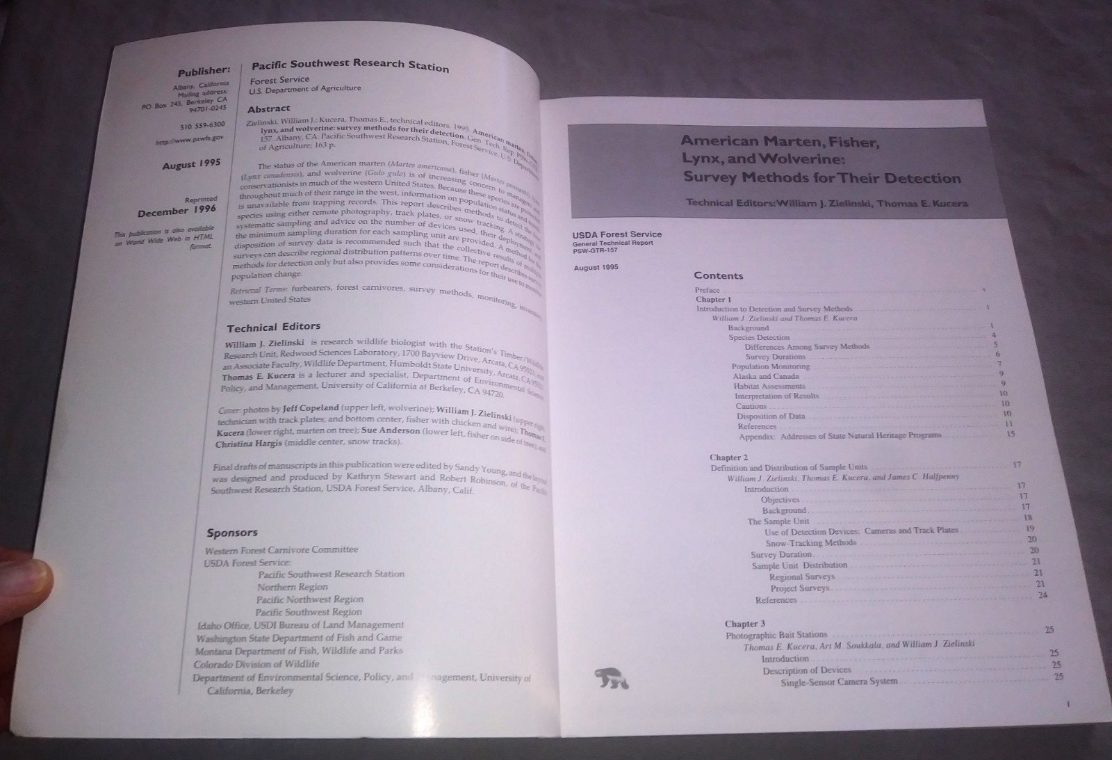 American Marten, Fisher, Lynx, and Wolverine: Survey Methods for Their Detection