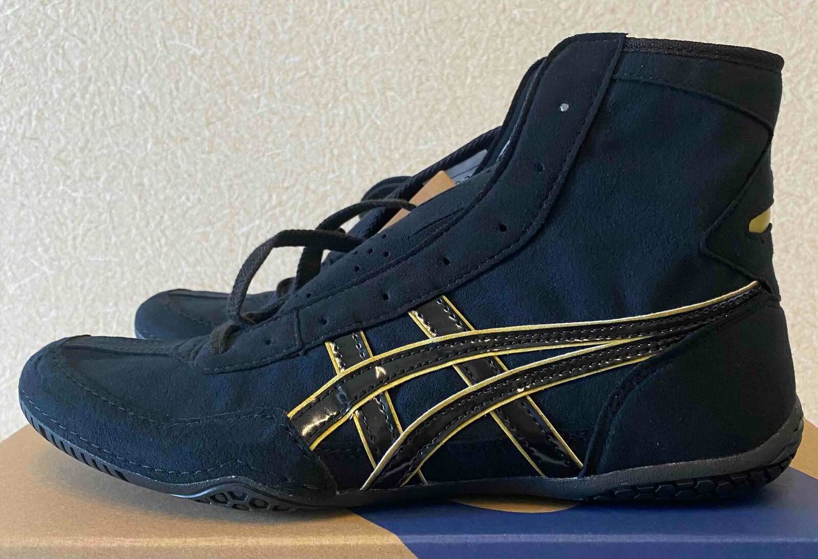 Asics Wrestling Shoes EX-EO 1083A001 Black x Black x Gold x