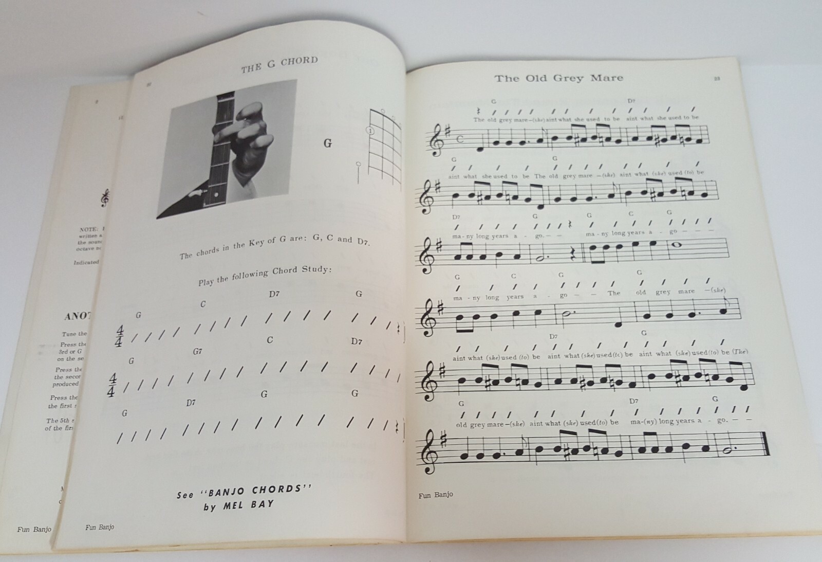Mel Bay's FUN WITH THE BANJO 5 String or Plectrum VINTAGE Instructions Songbook