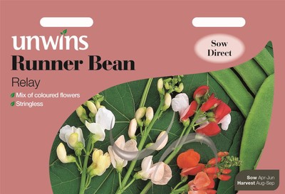 45 Seeds Vegetable Unwins Pictorial Packet Runner Bean Streamline