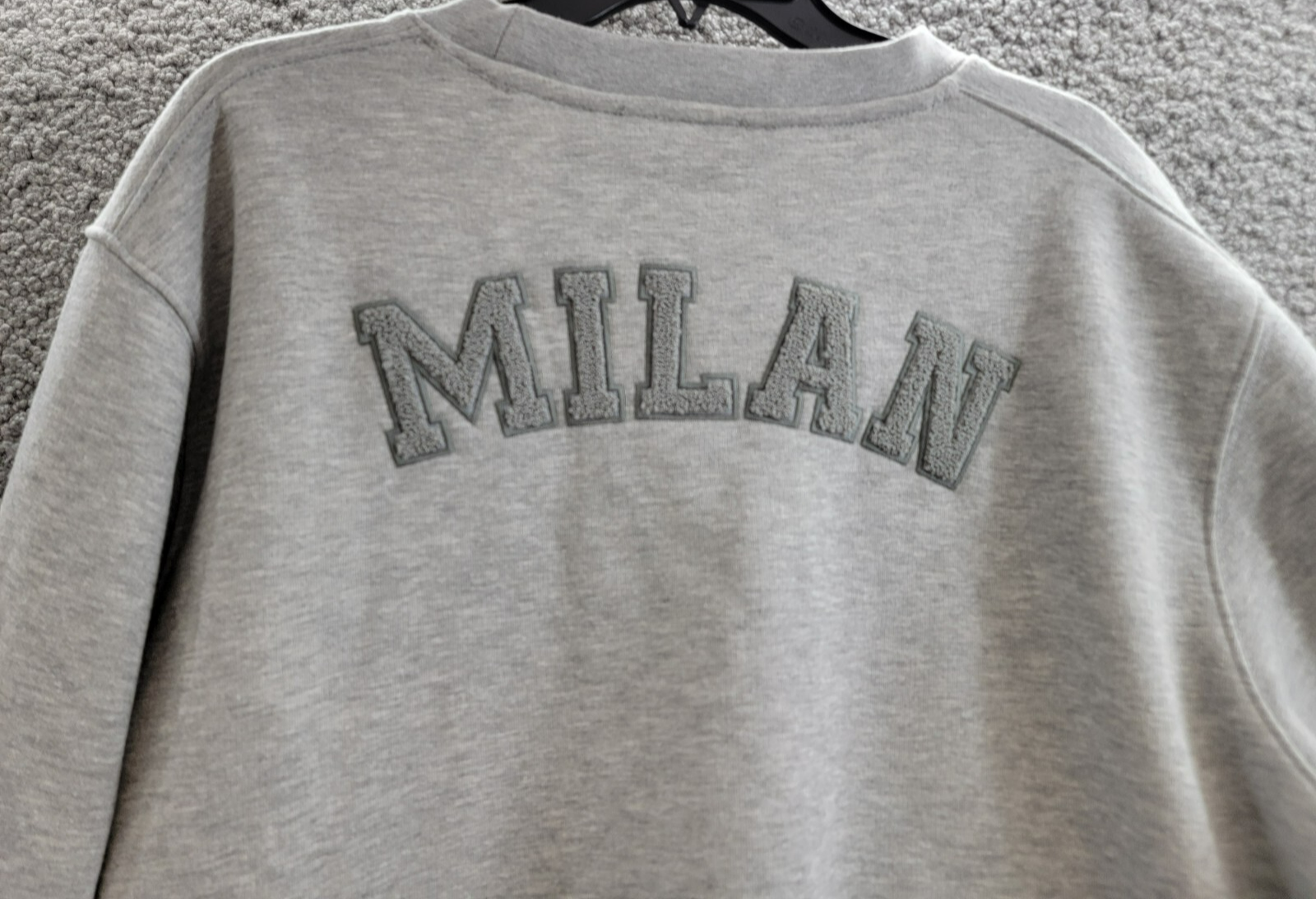 A.C Milan Logo Sweatshirt Mens XXL Gray Heather Embroidered Long Sleeve Pullover - Picture 10 of 14