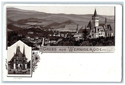 c1910 Greetings from Wernigerode Harz Germany Antique Unposted Postcard