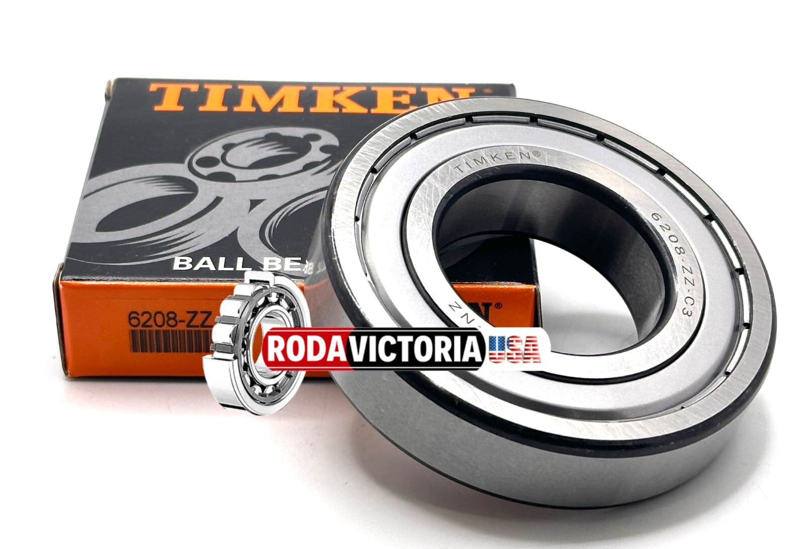 TIMKEN 6208 ZZ C3 DEEP GROOVE BALL BEARING, METAL SHIELDED