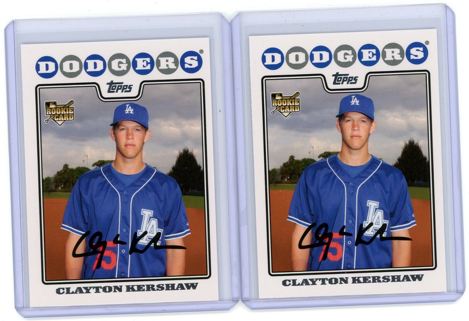 2008 Topps Update Baseball Rookie #UH240 Clayton Kershaw 2 Card Lot. rookie card picture