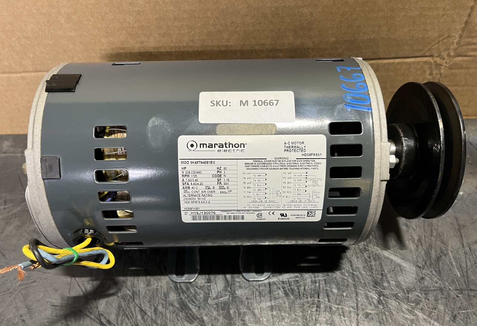 Marathon Motors / 5K49TN4081BX / Frame 56Y / Electric Motor