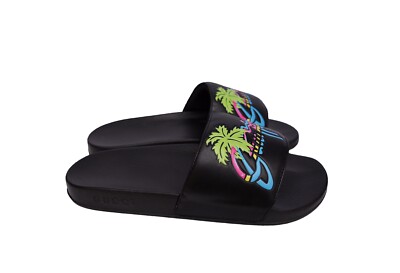 Pre-owned Gucci Authentic  Mens Slippers Slides Sz Us9 Eu42 Uk8 In Black