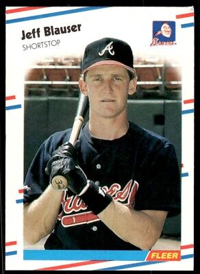 1988 Fleer Baseball Card Jeff Blauser Rookie Atlanta Braves #533. rookie card picture