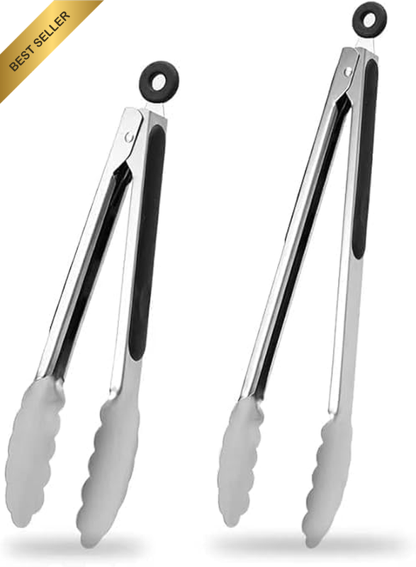 Kitchen Tongs, Stainless Steel Grill Tongs Cooking Tongs, for Cooking Barbecue,