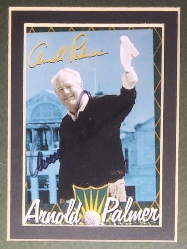 Arnold Palmer Signed Framed 2001 Metal Trading Card w/ 8x10 PGA Golf Photo JSA