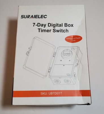 Suraielec Pool Timer 7-Day Programmable Digital Box Timer Switch 40 AMP 2HP 