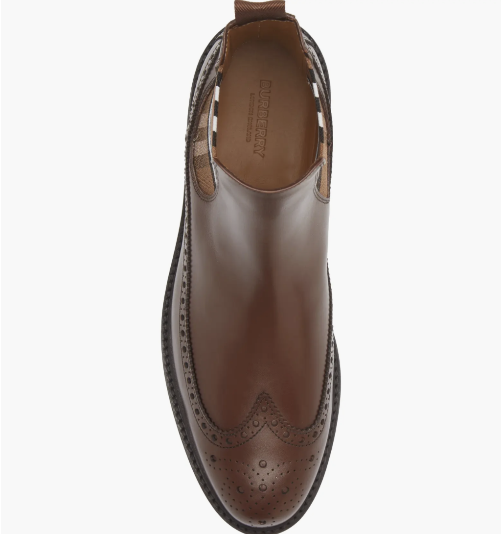 Pre-owned Burberry Men's Tanner Chelsea Boot, Deep Bark Brown - Retail $1,050