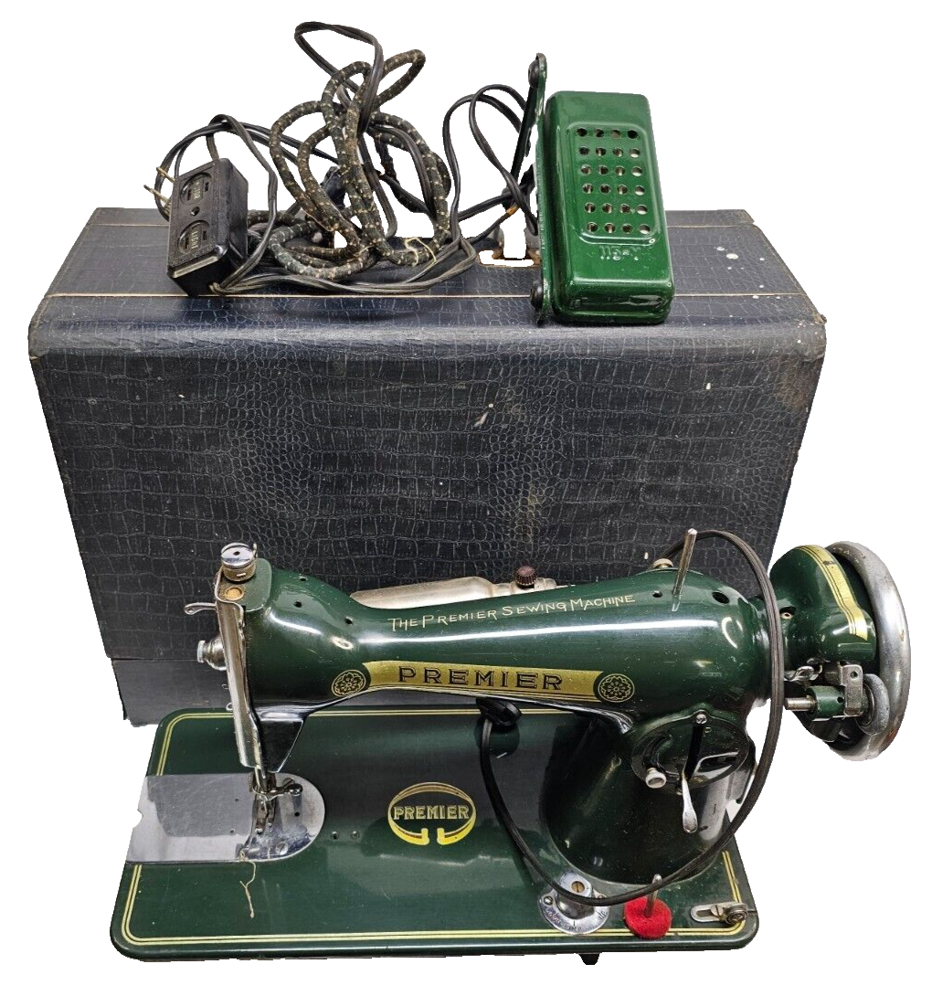 Vintage - The Premier Sewing Machine, Case, Foot Pedal, Etc