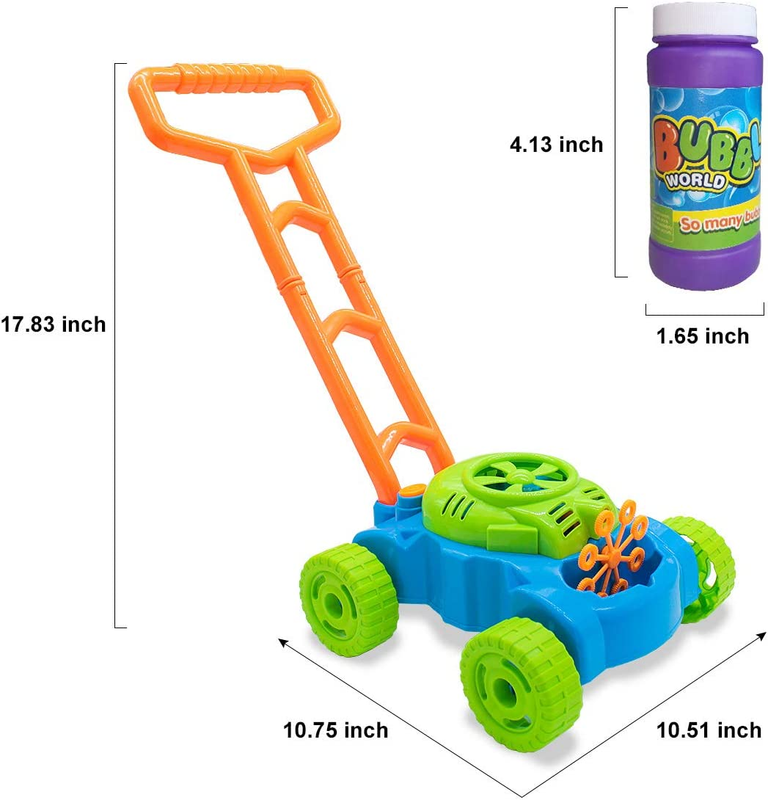 Lydaz Bubble Lawn Mower for Toddlers 1-3, Kids Bubble Blower Maker Machine, Outd
