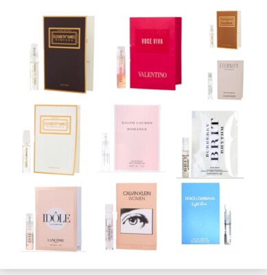 Lot of 8 Assorted Women Perfume Samples + gift pouch (No Duplicates)