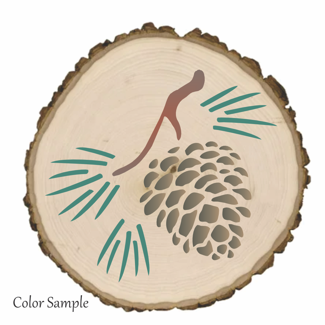 Pinecone STENCIL Rustic Tree Mountain Cabin Outdoor Nature DIY Art Signs Joanie