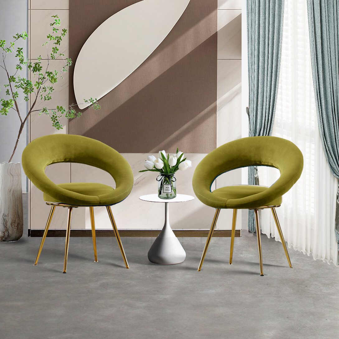 S Leisure Club Chair W/ Gold Metal Legs
