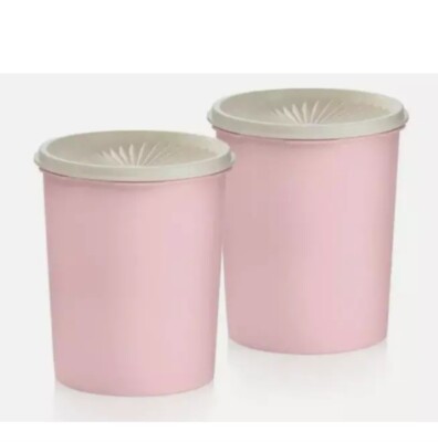TUPPERWARE PRETTY IN PINK 2 PIECE CANNISTER SET NEW