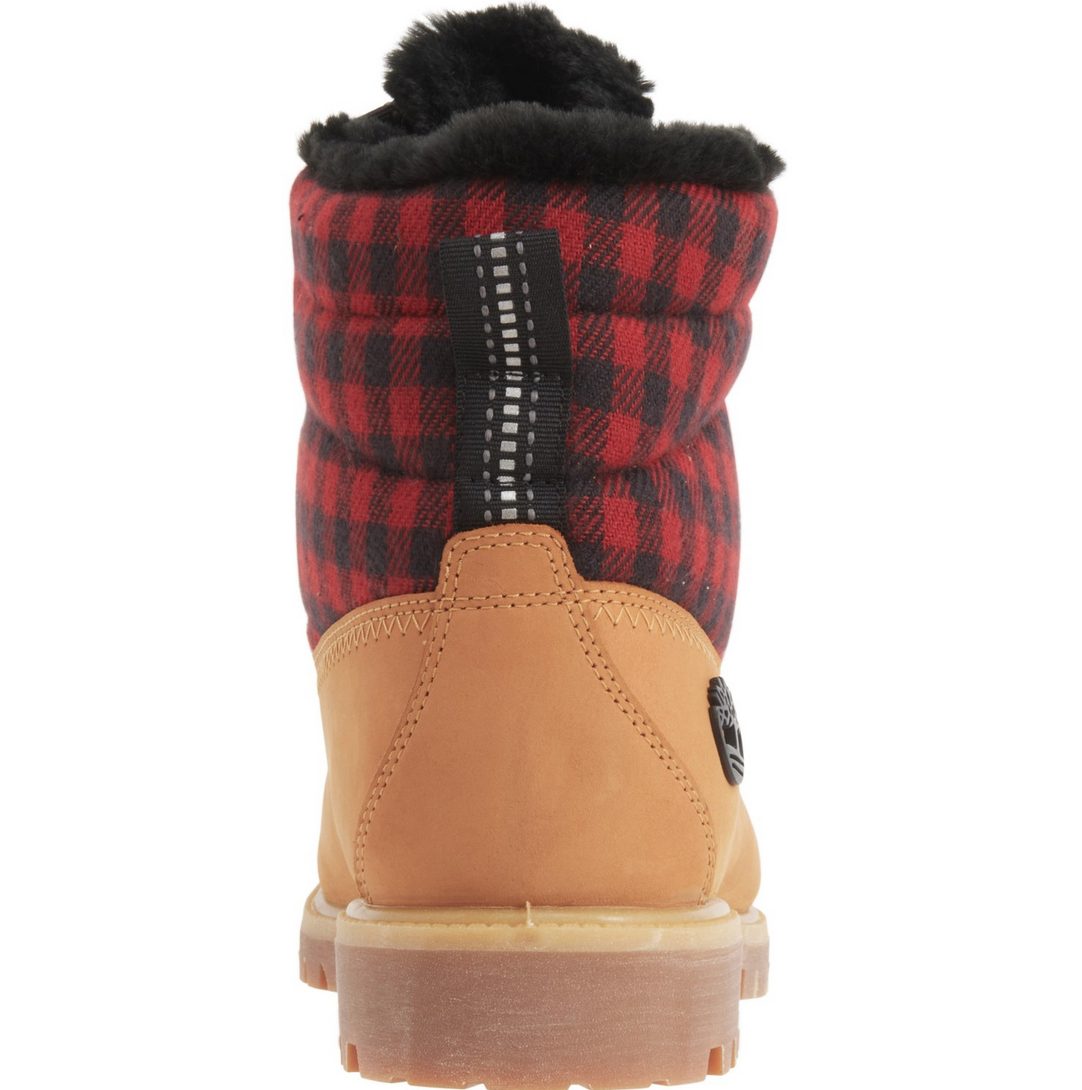 Pre-owned Timberland Men  6-inch Waterproof Insulated Boots Wheat Plaid Red Valentine's In As Pictured