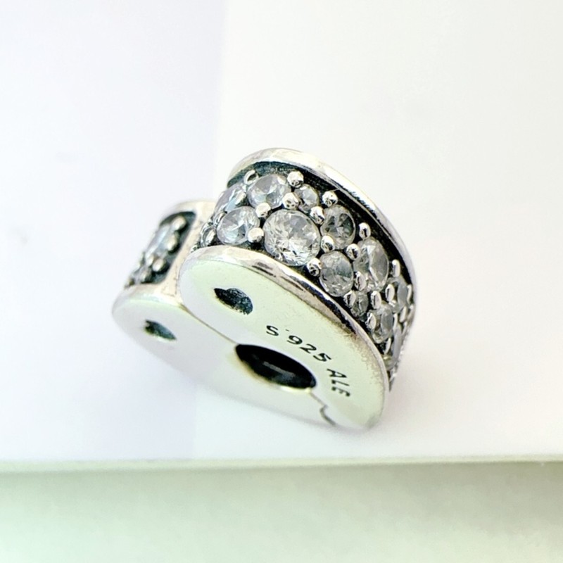 Pandora Moments Silver 925 Sparkling Arcs of Love Clip Clear